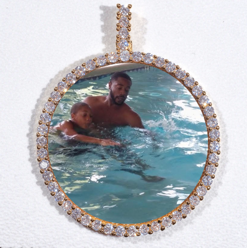 LARGE 3D CIRCLE CUSTOM PICTURE PENDANT