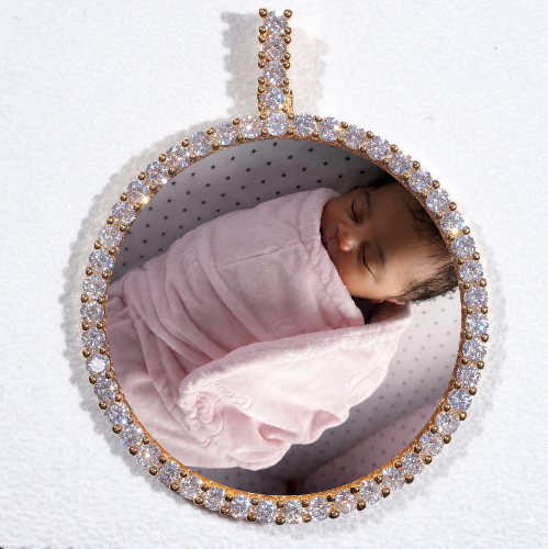 LARGE 3D CIRCLE CUSTOM PICTURE PENDANT