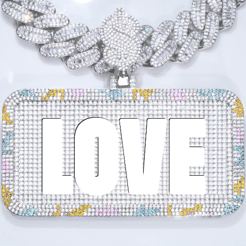 CUSTOM LETTER NECKLACE 3D COLORFUL SQUARE