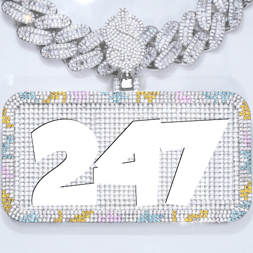 CUSTOM LETTER NECKLACE 3D COLORFUL SQUARE