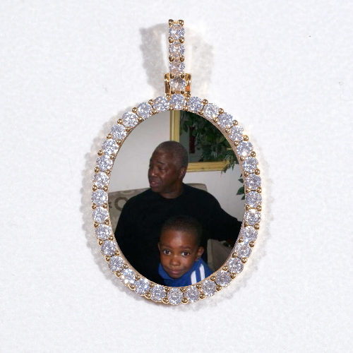 3D Oval Custom Picture Pendant