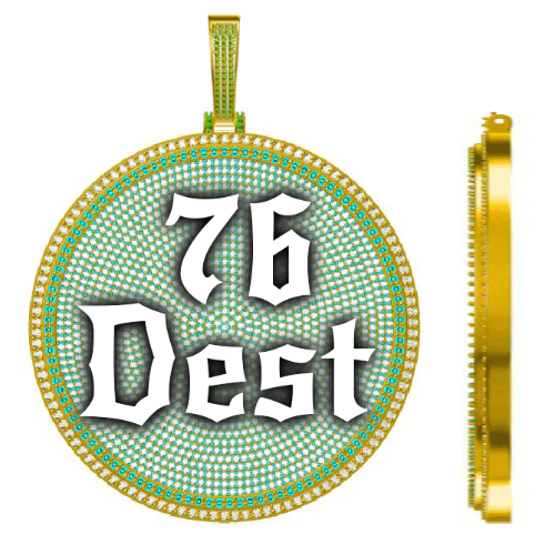 CUSTOM LETTER NECKLACE 3D BIG DISC