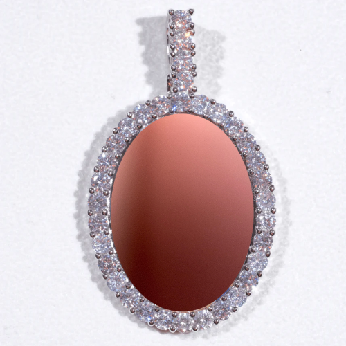 Large 3D Oval Custom Picture Pendant