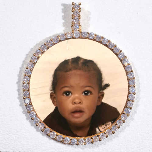 LARGE 3D CIRCLE CUSTOM PICTURE PENDANT