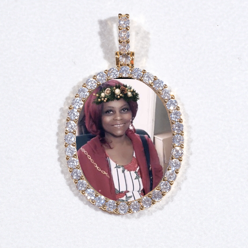 3D Oval Custom Picture Pendant