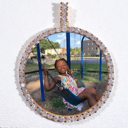 LARGE 3D CIRCLE CUSTOM PICTURE PENDANT