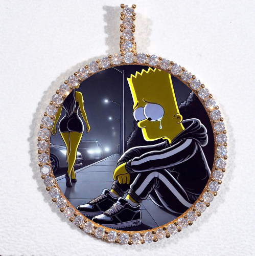 LARGE 3D CIRCLE CUSTOM PICTURE PENDANT