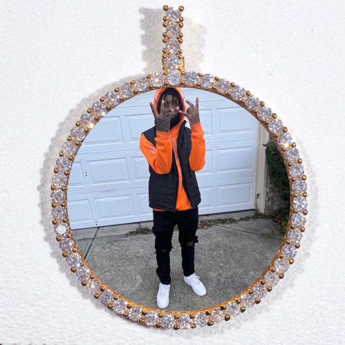LARGE 3D CIRCLE CUSTOM PICTURE PENDANT