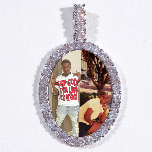 Large 3D Oval Custom Picture Pendant