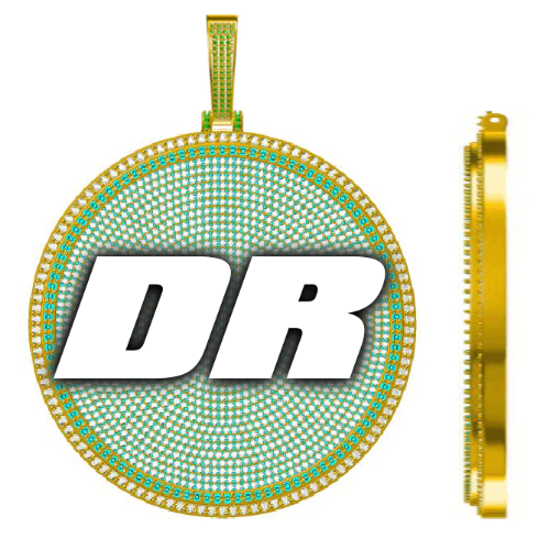 CUSTOM LETTER NECKLACE 3D BIG DISC