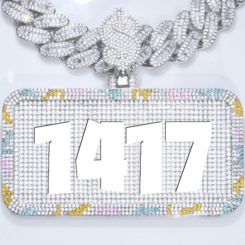CUSTOM LETTER NECKLACE 3D COLORFUL SQUARE
