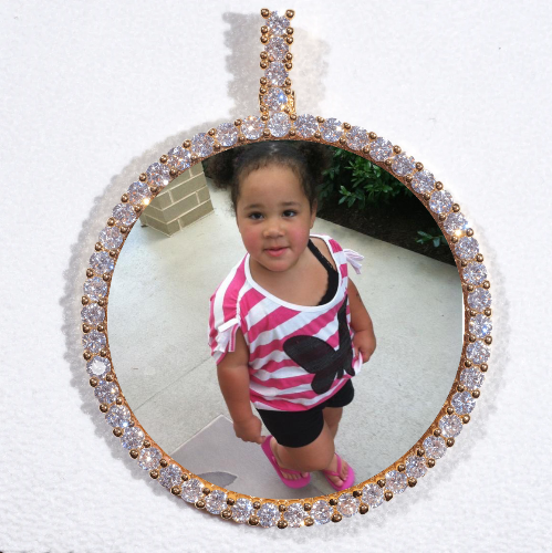 LARGE 3D CIRCLE CUSTOM PICTURE PENDANT