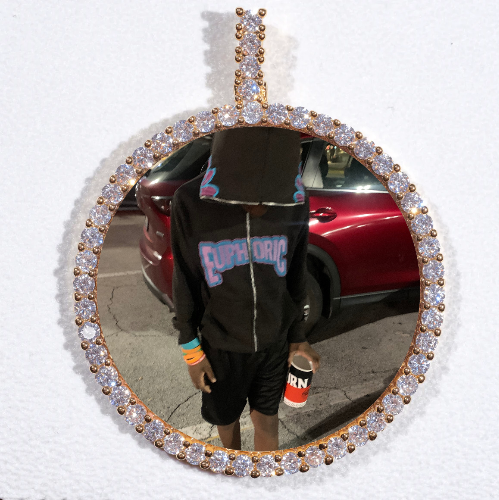 LARGE 3D CIRCLE CUSTOM PICTURE PENDANT