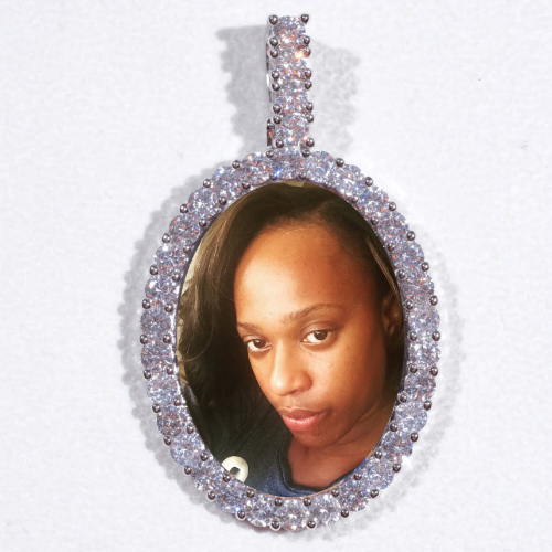 Large 3D Oval Custom Picture Pendant
