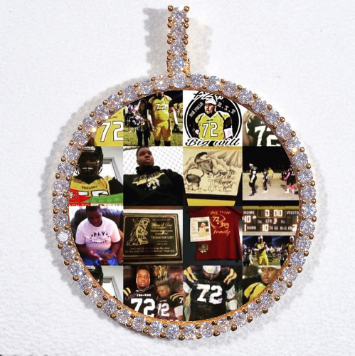 LARGE 3D CIRCLE CUSTOM PICTURE PENDANT
