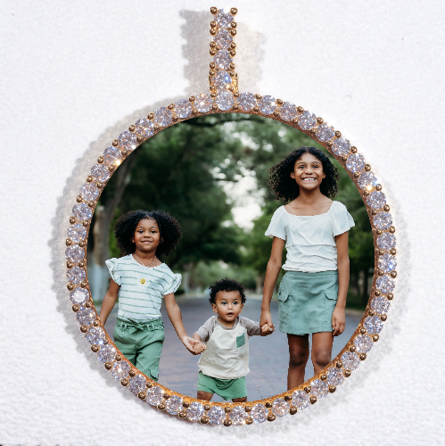 LARGE 3D CIRCLE CUSTOM PICTURE PENDANT