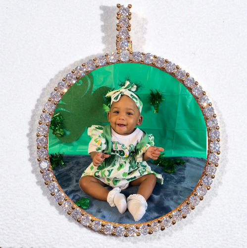 LARGE 3D CIRCLE CUSTOM PICTURE PENDANT