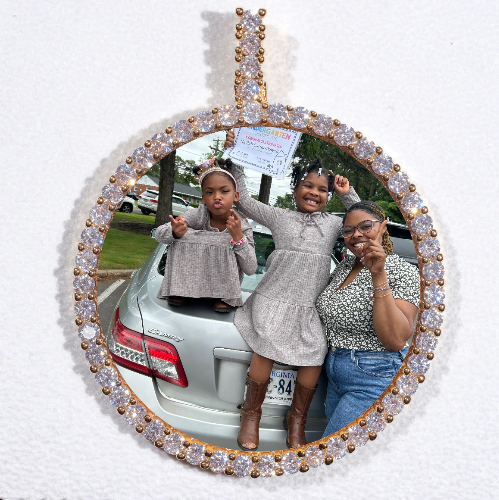 LARGE 3D CIRCLE CUSTOM PICTURE PENDANT