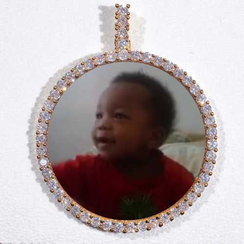 LARGE 3D CIRCLE CUSTOM PICTURE PENDANT