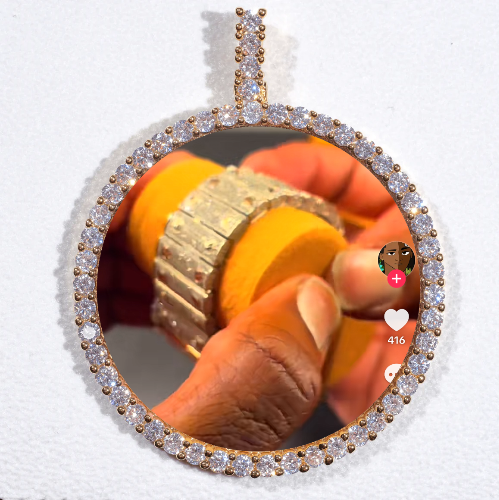 LARGE 3D CIRCLE CUSTOM PICTURE PENDANT