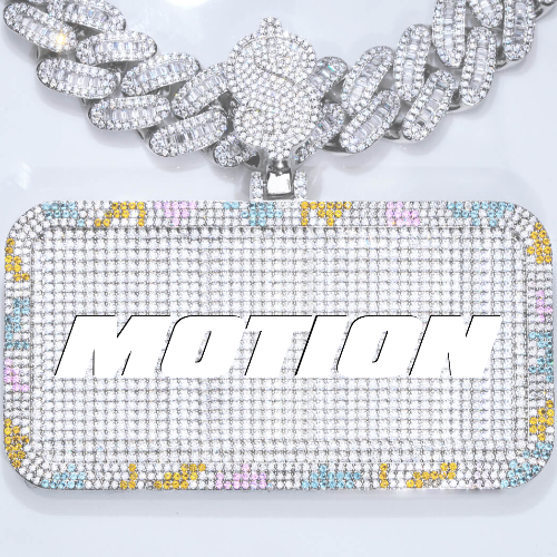 CUSTOM LETTER NECKLACE 3D COLORFUL SQUARE