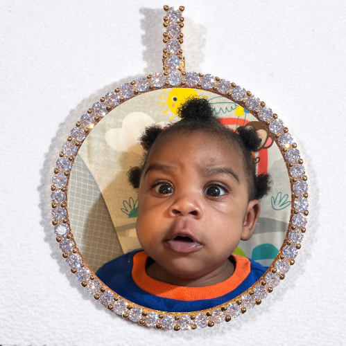 LARGE 3D CIRCLE CUSTOM PICTURE PENDANT