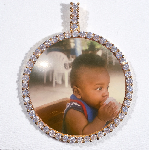 LARGE 3D CIRCLE CUSTOM PICTURE PENDANT