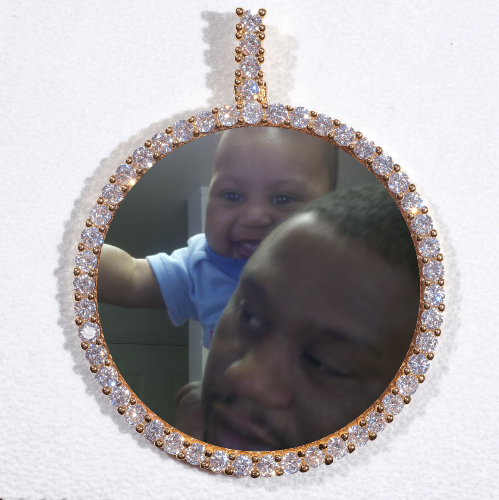 LARGE 3D CIRCLE CUSTOM PICTURE PENDANT
