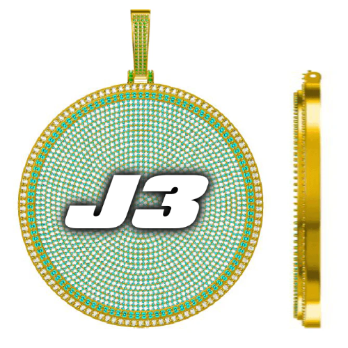 CUSTOM LETTER NECKLACE 3D BIG DISC