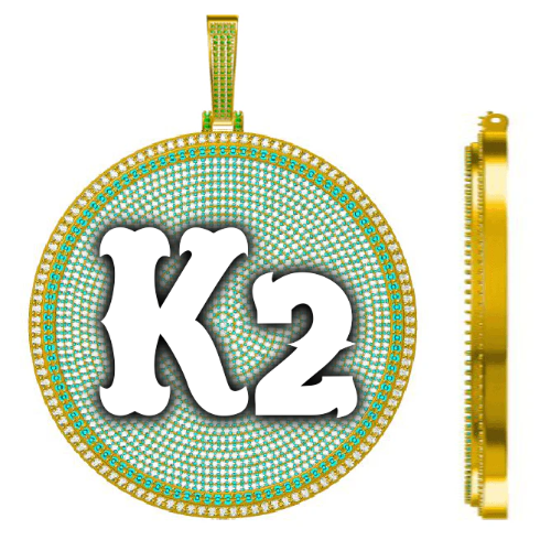 CUSTOM LETTER NECKLACE 3D BIG DISC