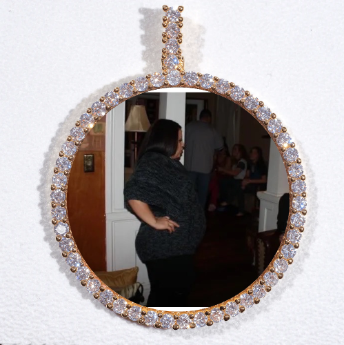 LARGE 3D CIRCLE CUSTOM PICTURE PENDANT