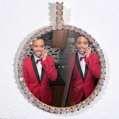 LARGE 3D CIRCLE CUSTOM PICTURE PENDANT