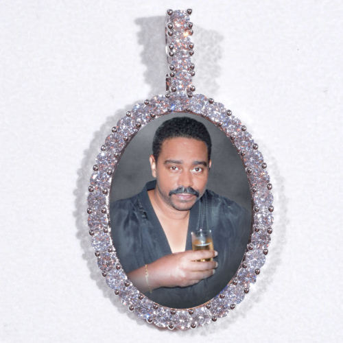 Large 3D Oval Custom Picture Pendant