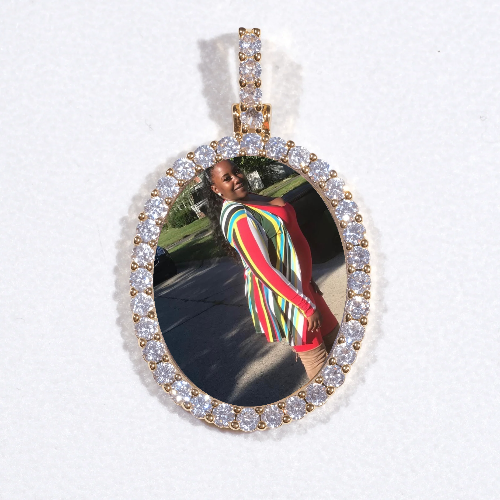 3D Oval Custom Picture Pendant
