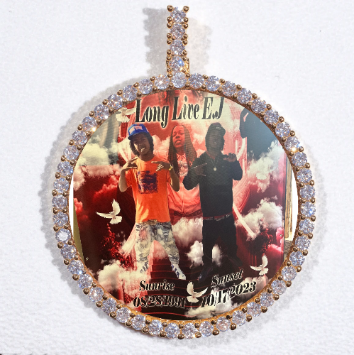 LARGE 3D CIRCLE CUSTOM PICTURE PENDANT