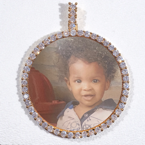 LARGE 3D CIRCLE CUSTOM PICTURE PENDANT