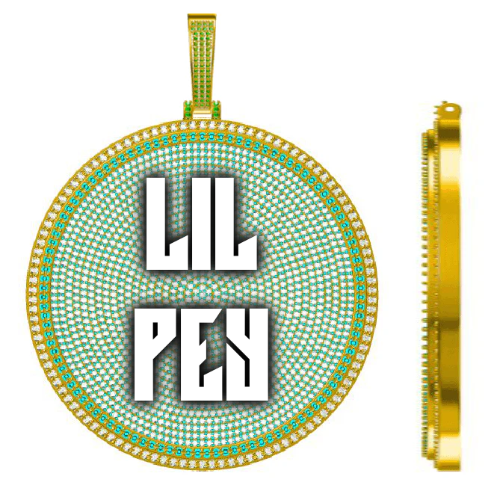 CUSTOM LETTER NECKLACE 3D BIG DISC