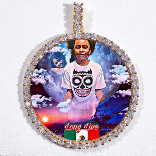 LARGE 3D CIRCLE CUSTOM PICTURE PENDANT