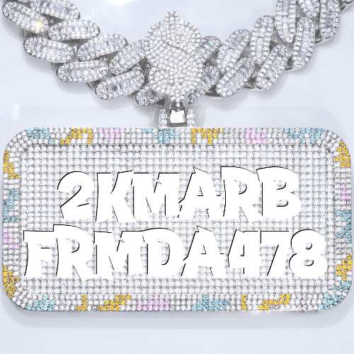CUSTOM LETTER NECKLACE 3D COLORFUL SQUARE