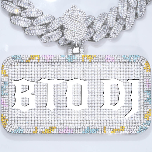 CUSTOM LETTER NECKLACE 3D COLORFUL SQUARE