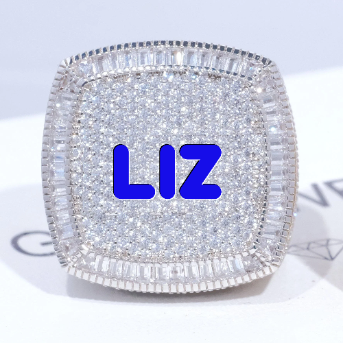 CUSTOM LETTER 3D ICED RING