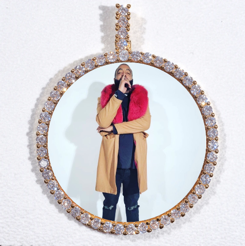 LARGE 3D CIRCLE CUSTOM PICTURE PENDANT