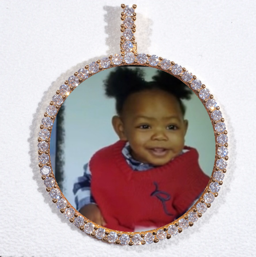 LARGE 3D CIRCLE CUSTOM PICTURE PENDANT