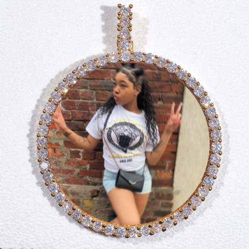 LARGE 3D CIRCLE CUSTOM PICTURE PENDANT