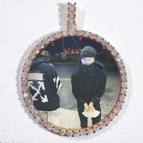 LARGE 3D CIRCLE CUSTOM PICTURE PENDANT