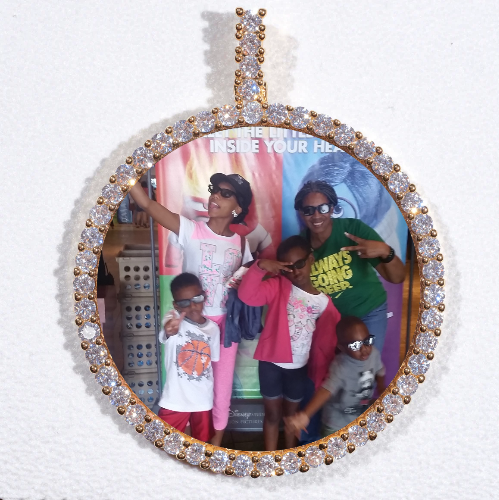 LARGE 3D CIRCLE CUSTOM PICTURE PENDANT