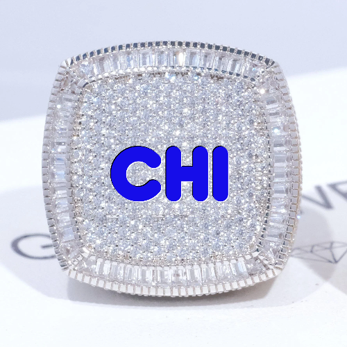 CUSTOM LETTER 3D ICED RING