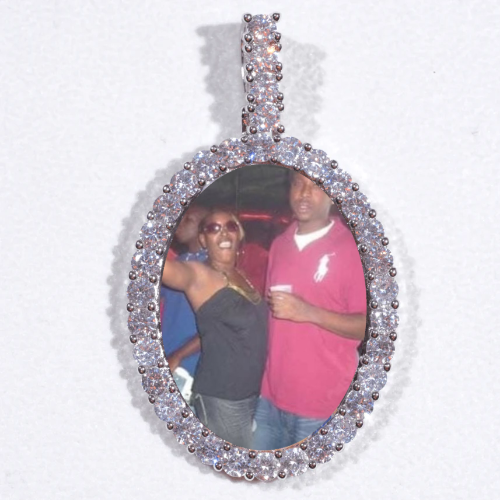 Large 3D Oval Custom Picture Pendant