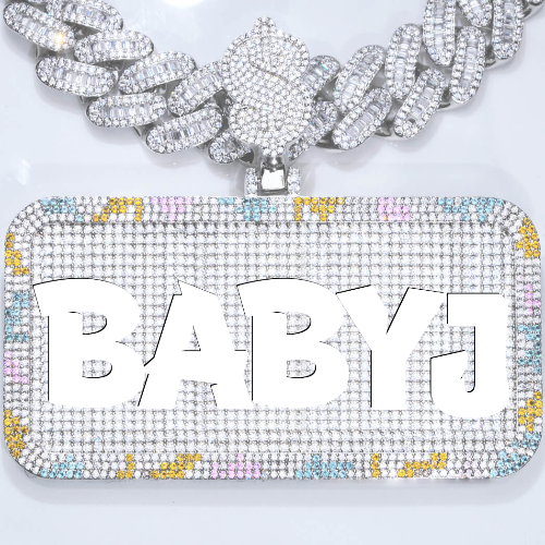 CUSTOM LETTER NECKLACE 3D COLORFUL SQUARE
