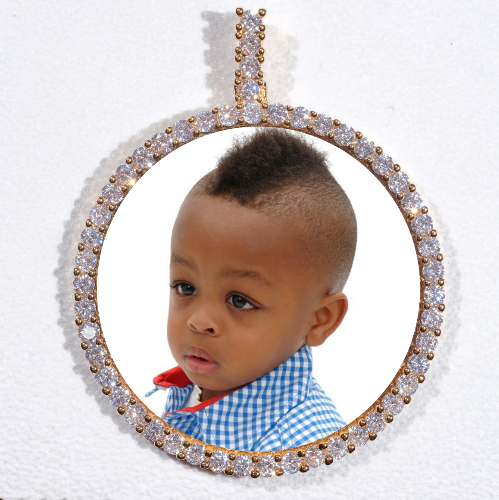 LARGE 3D CIRCLE CUSTOM PICTURE PENDANT